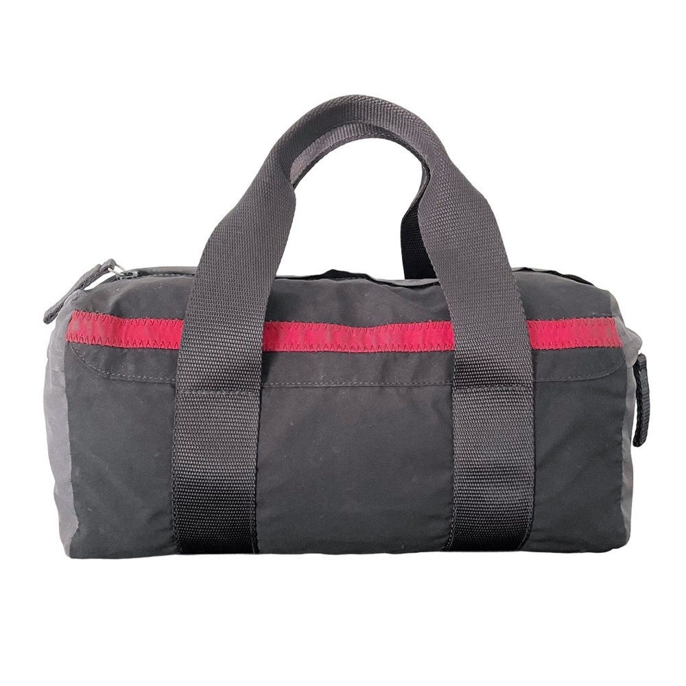 Prada vintage black and gray tech fabric mini duffle Boston bag satchel